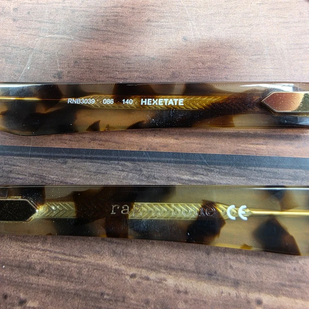 Rag & Bone RNB3039 086 140 Hextetate Replacement Temples Havana Tortoise Gold